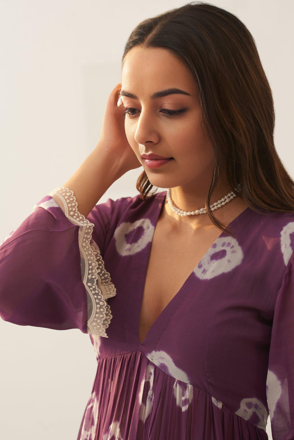 Pearl Mauve Georgette Kurta for Women