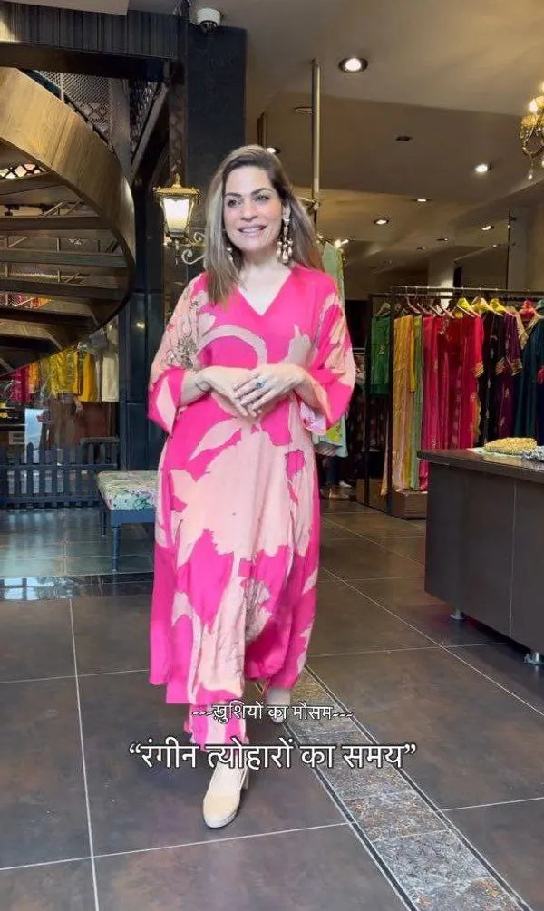 Coral Peach Floral Set