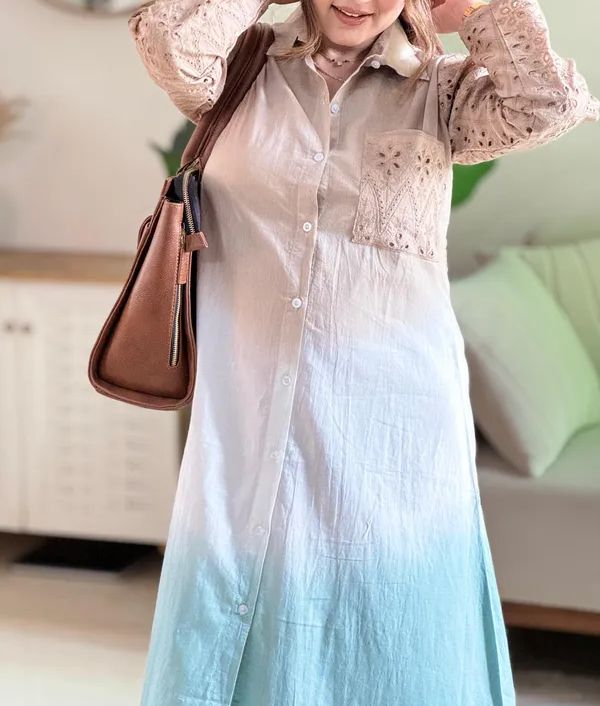 Mocha Shaded Shirt Dress