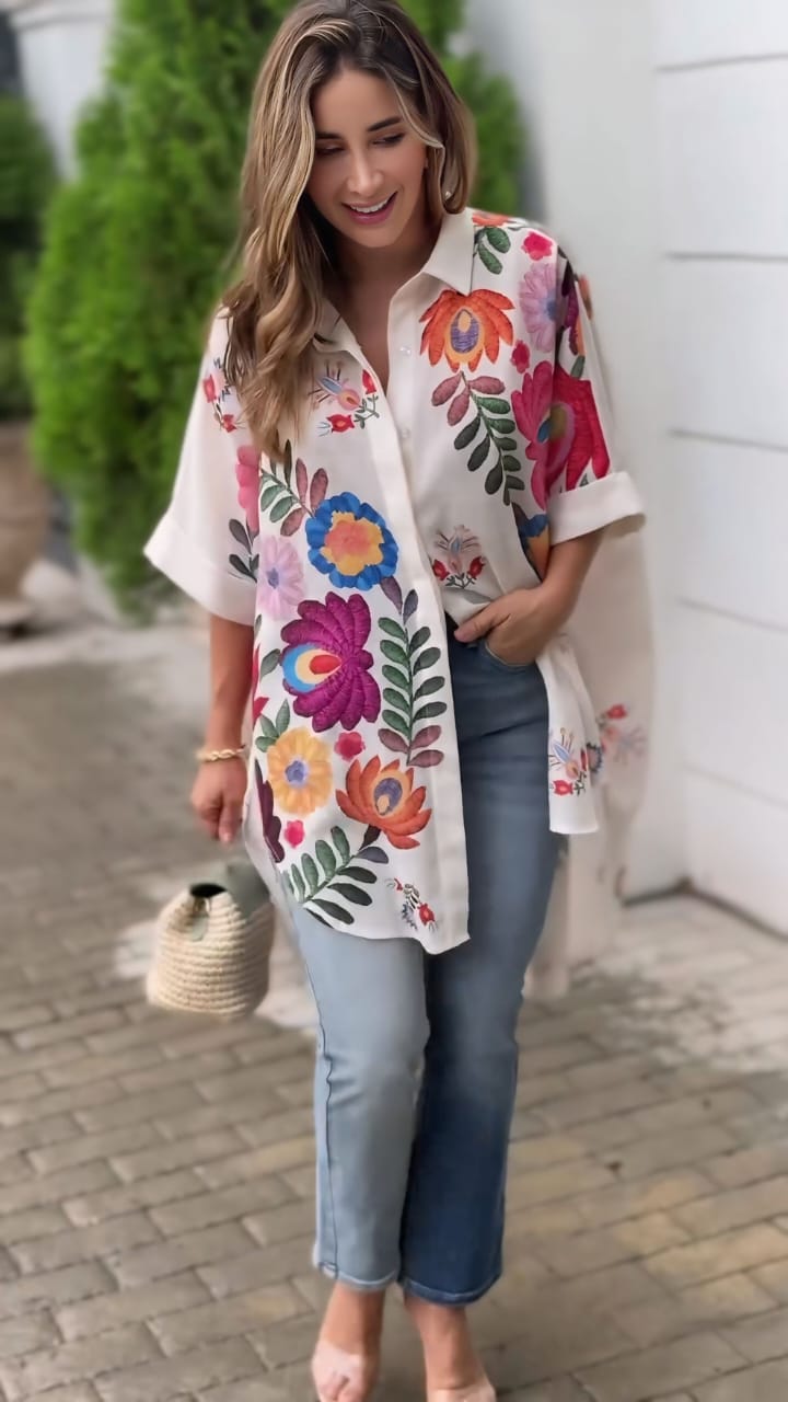 High Low Printed Shirt