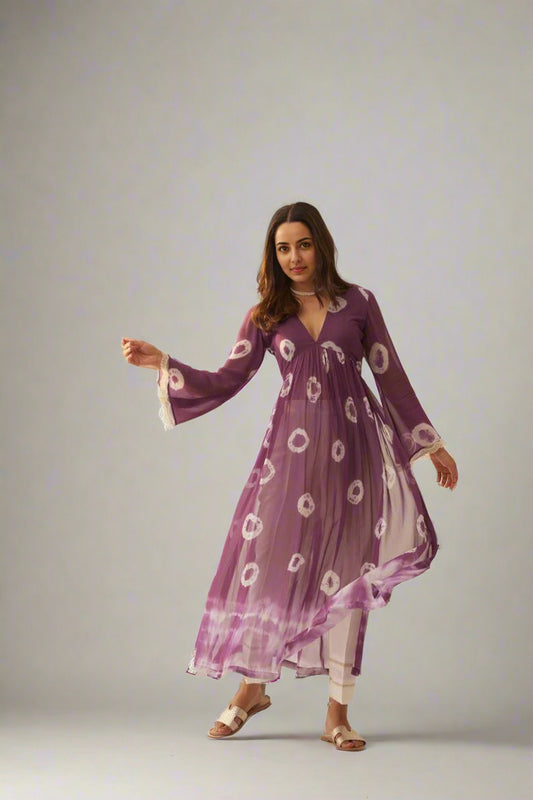 Pearl Mauve Georgette Kurta for Women