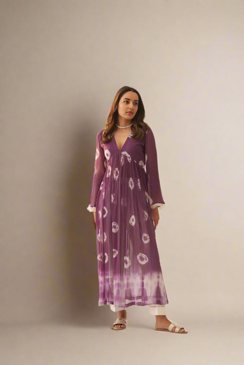 Pearl Mauve Georgette Kurta for Women