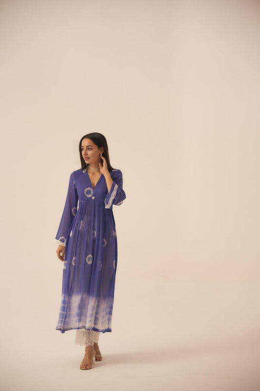 Pearl sapphire Georgette Kurta for Women