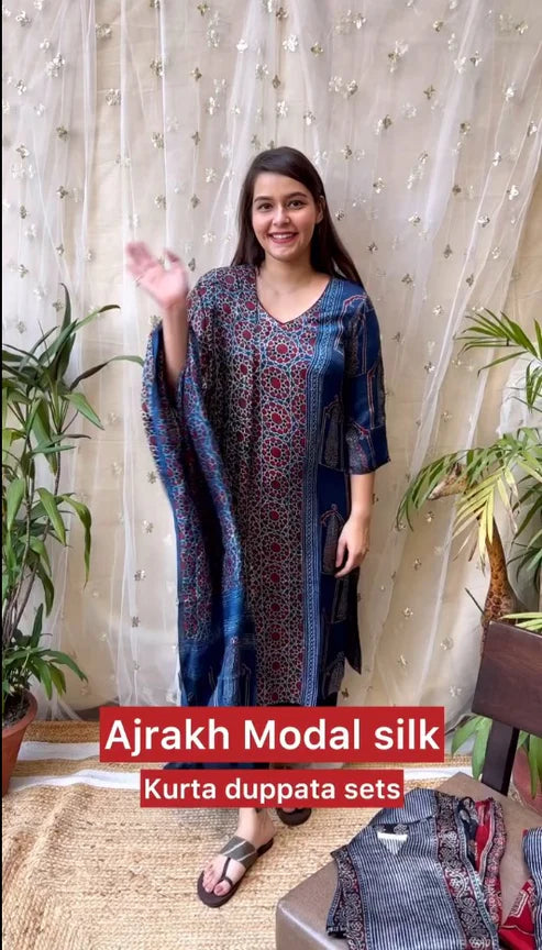 Reena Modal Silk Kurta Duppata Set