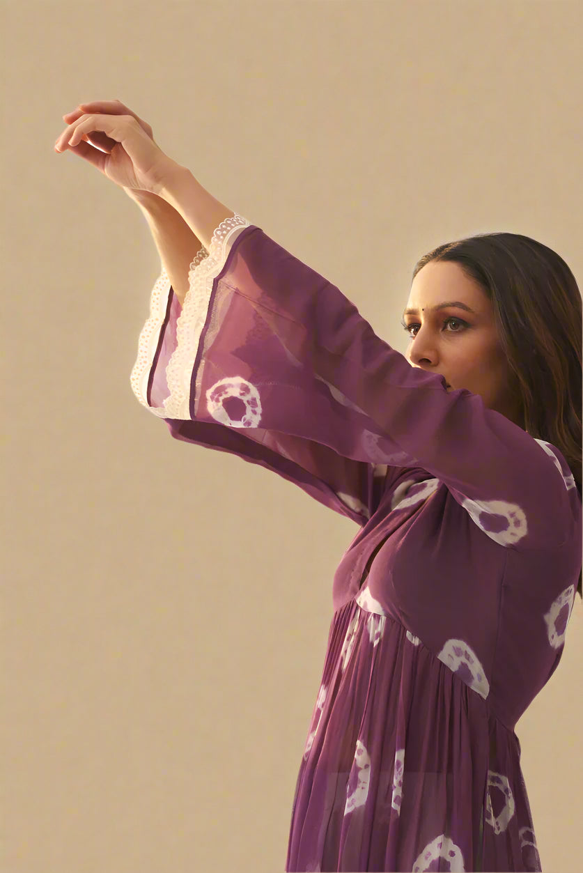 Pearl Mauve Georgette Kurta for Women