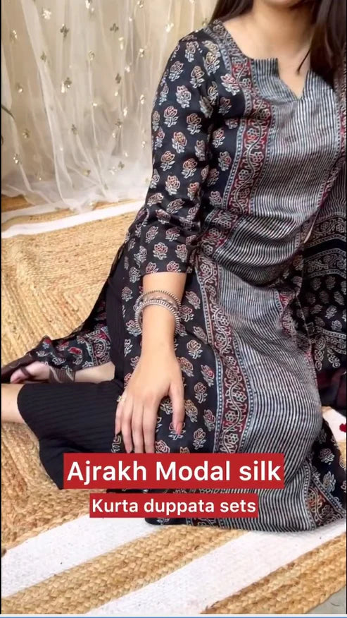 Reena Modal Silk Kurta Duppata Set