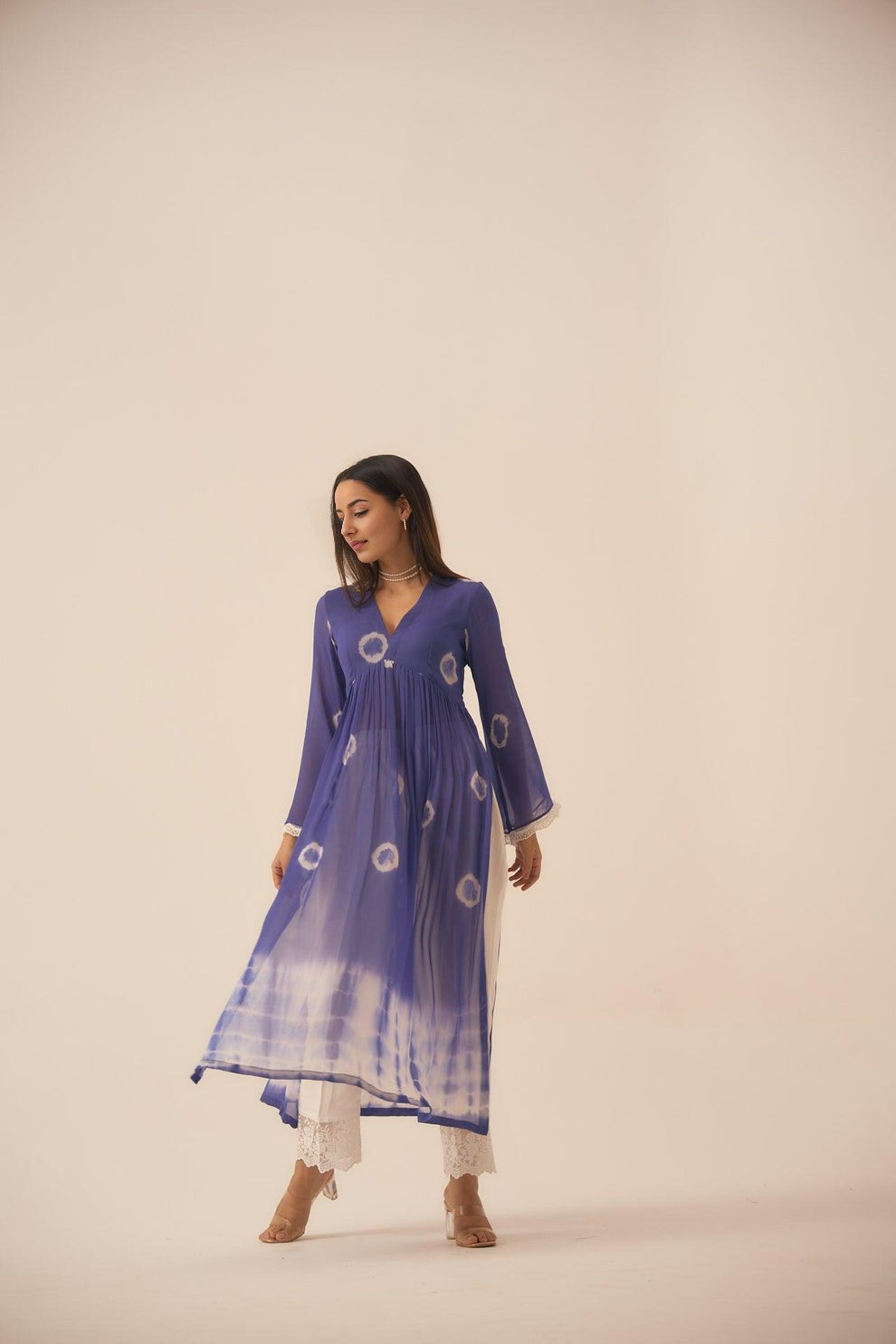 Pearl sapphire Georgette Kurta for Women