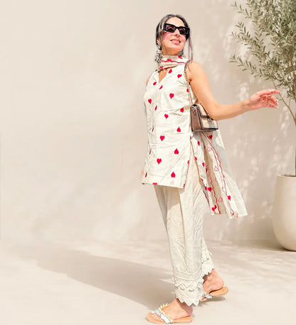 Ivory Love Printed Farshi Kurta Set