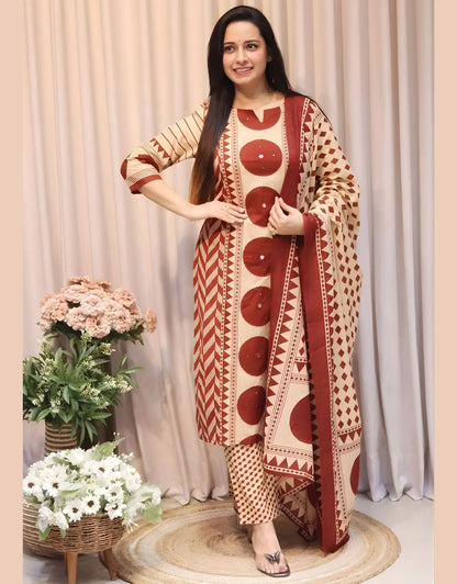 Vedikas Polka Maroon Kurta Set