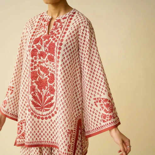Preeti Bagh Printed Brick Red Farshi Salwar Set
