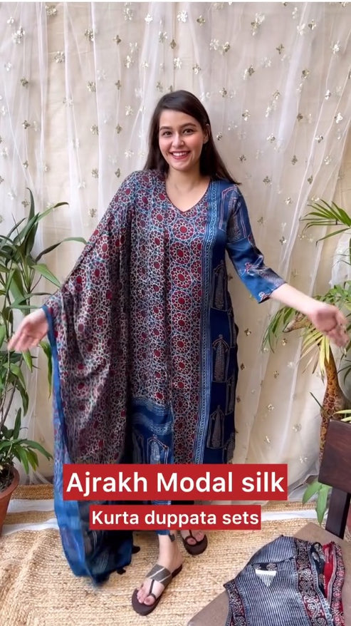 Reena Modal Silk Kurta Duppata Set